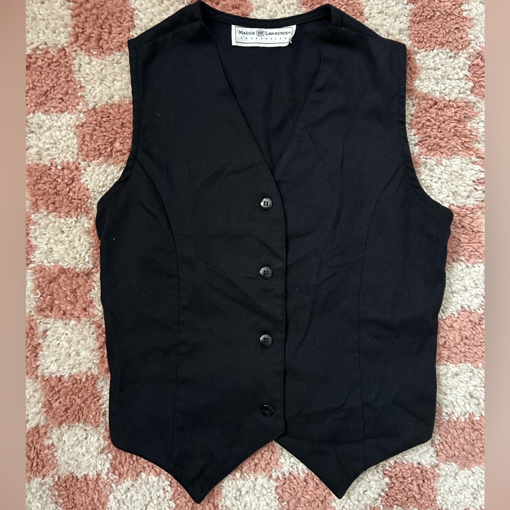 Stylish Black Button-Up Vest